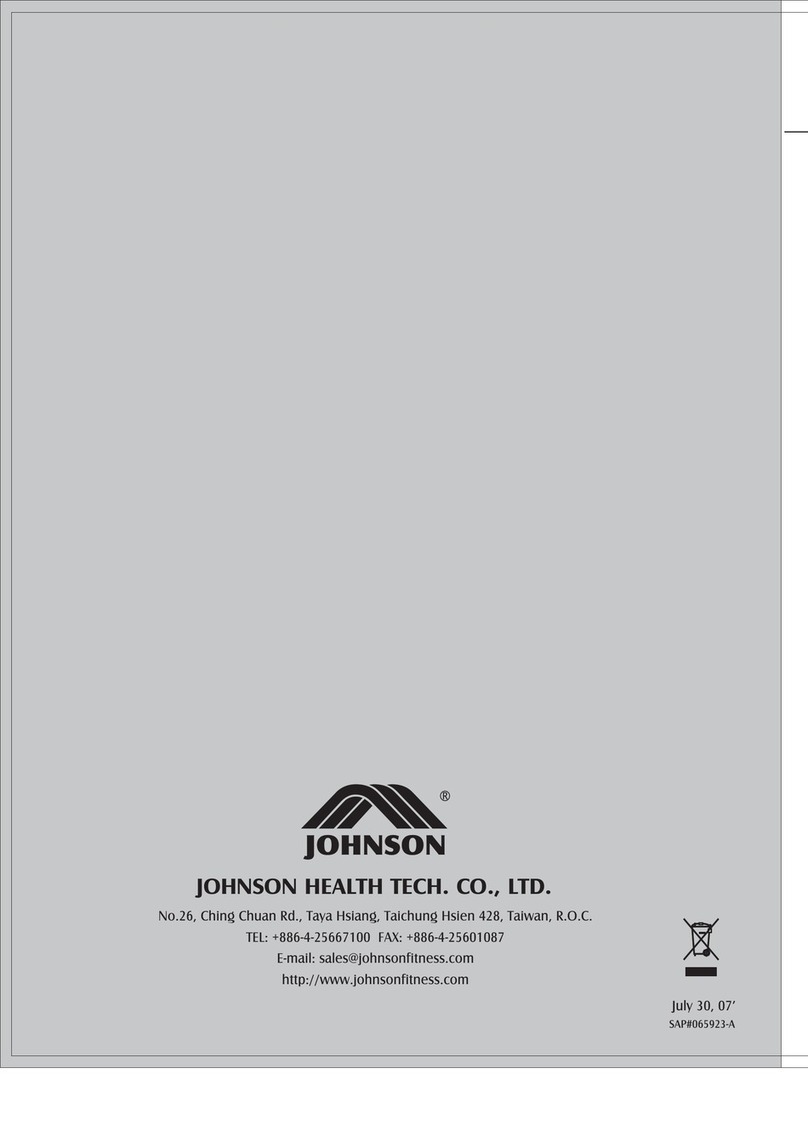 JOHNSON HEALTH TECH. T8000E instructions