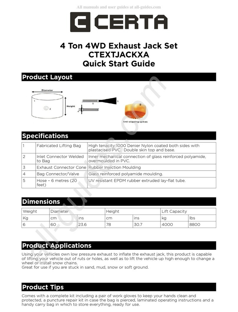 Certa CTEXTJACKXA quick start guide