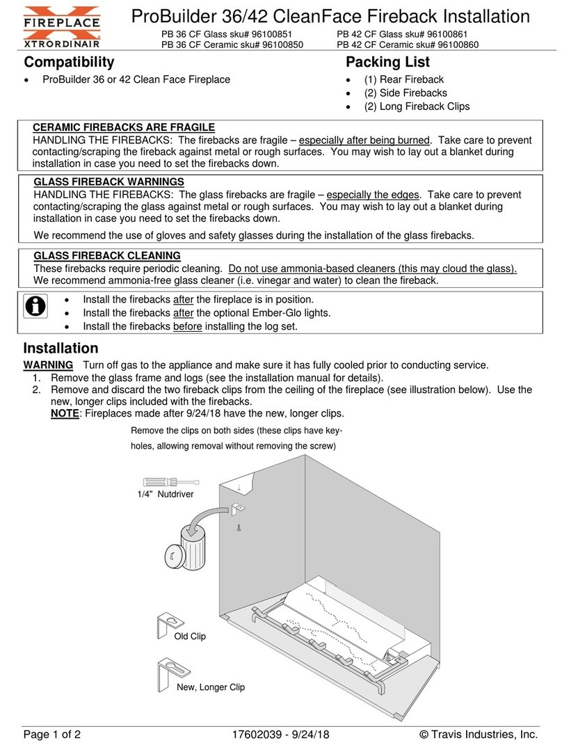 FireplaceXtrordinair ProBuilder 36 CleanFace User manual