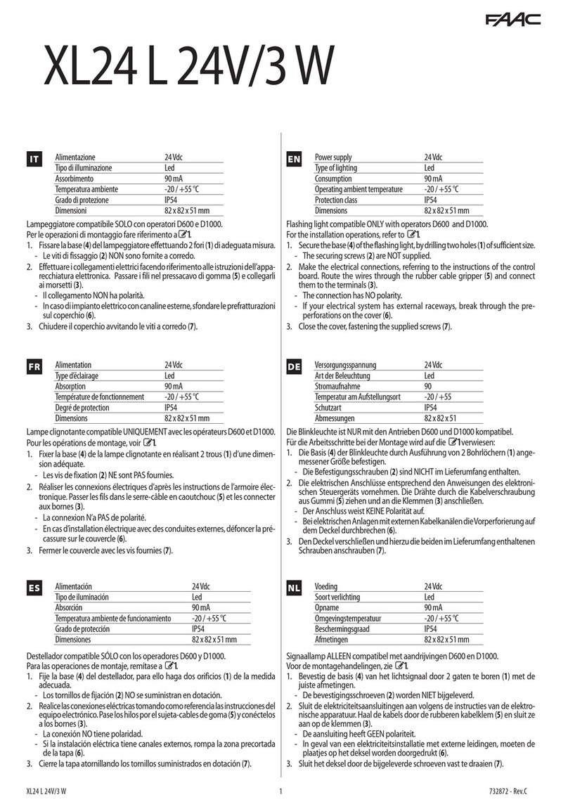 FAAC XL24L quick start guide