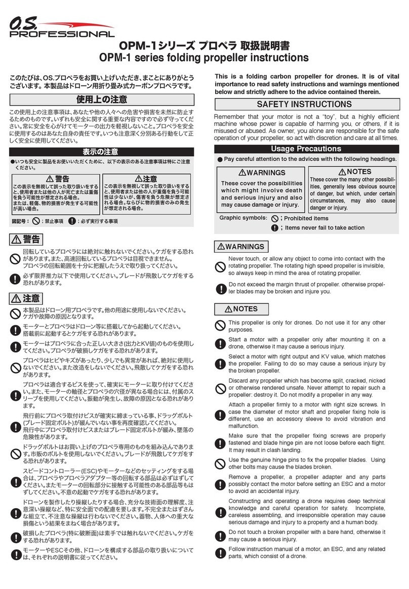 O.S. engine PROFESSIONAL OPM-1 Series instructions