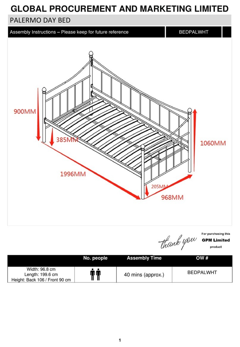 GPM Palermo BEDPALWHT User manual