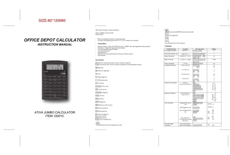 Ativa OD01C instruction manual