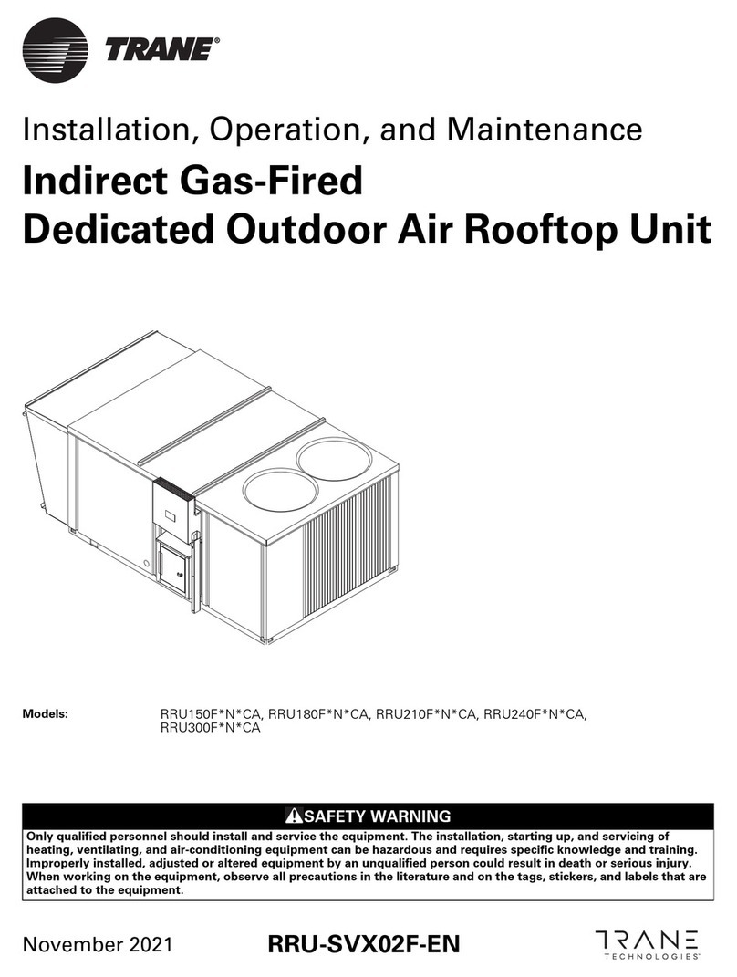Trane RRU150F N Series Installation and operating instructions