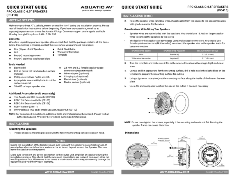 Aquatic PRO CLASSIC quick start guide