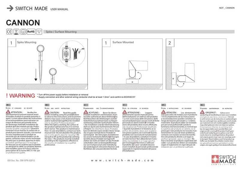 SWITCH MADE CANNON User manual