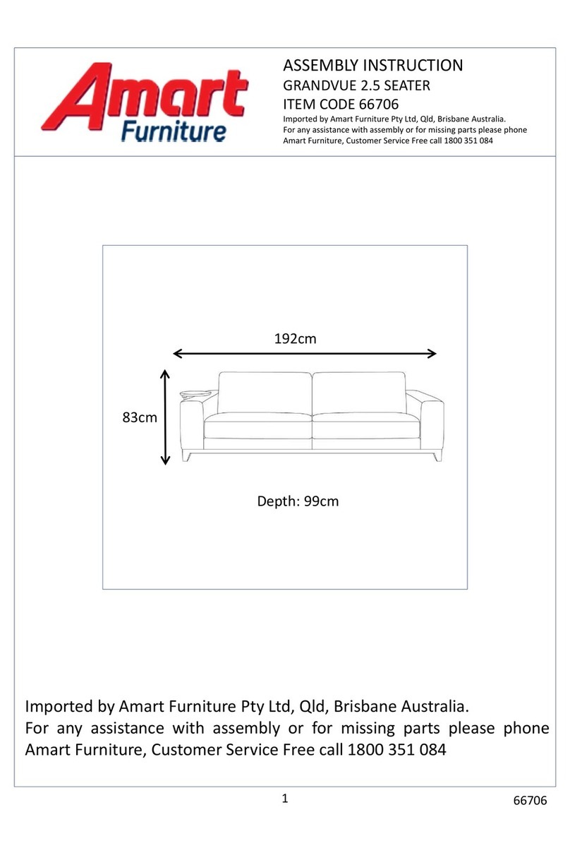 Amart Furniture GRANDVUE 2.5 SEATER 66706 Assembly instruction