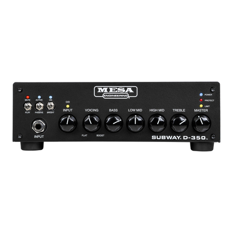 Mesa/Boogie SUBWAY D-350 User manual