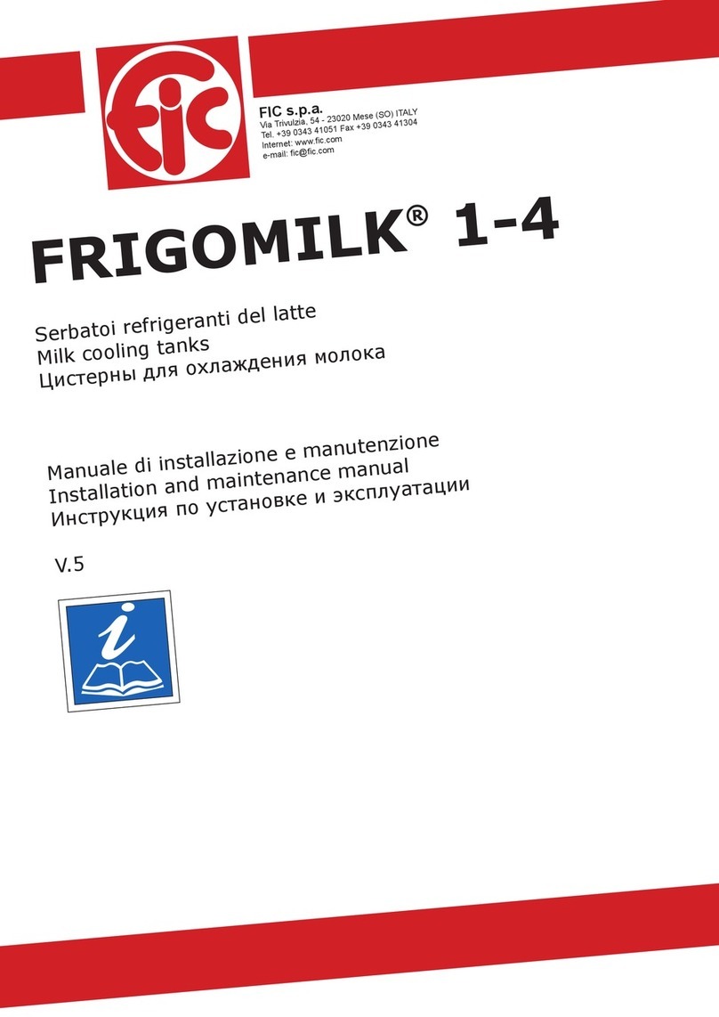 FIC Frigomilk 1 Installation and maintenance manual