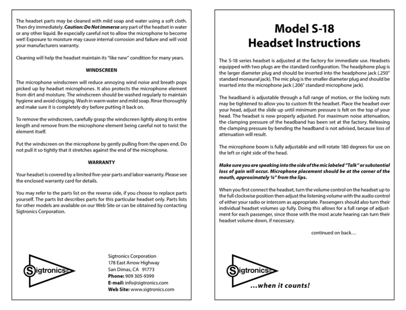 Sigtronics S-18 User manual
