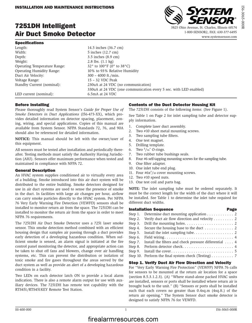 System Sensor 7251DH User manual