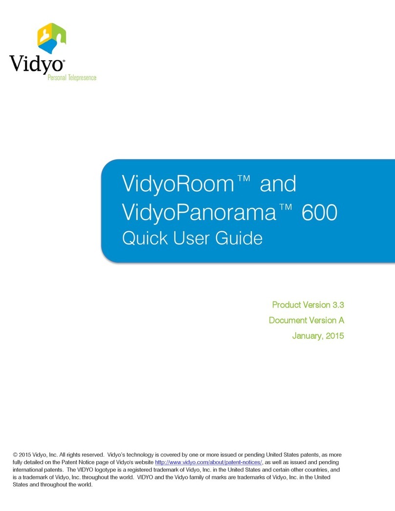 Vidyo Room 600 Quick user guide