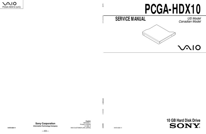 Sony PCGA-HDX10 User manual Sony PCGA-HDX10 User manual