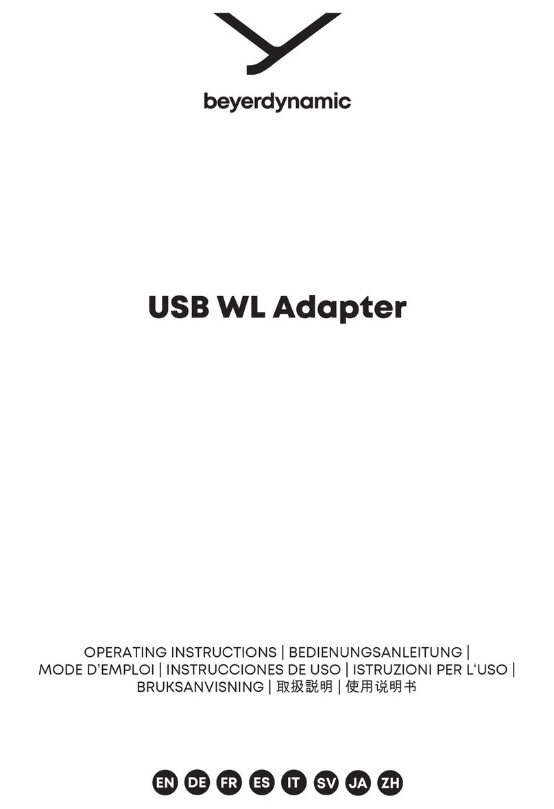 Beyerdynamic USB WL Adapter operating instructions