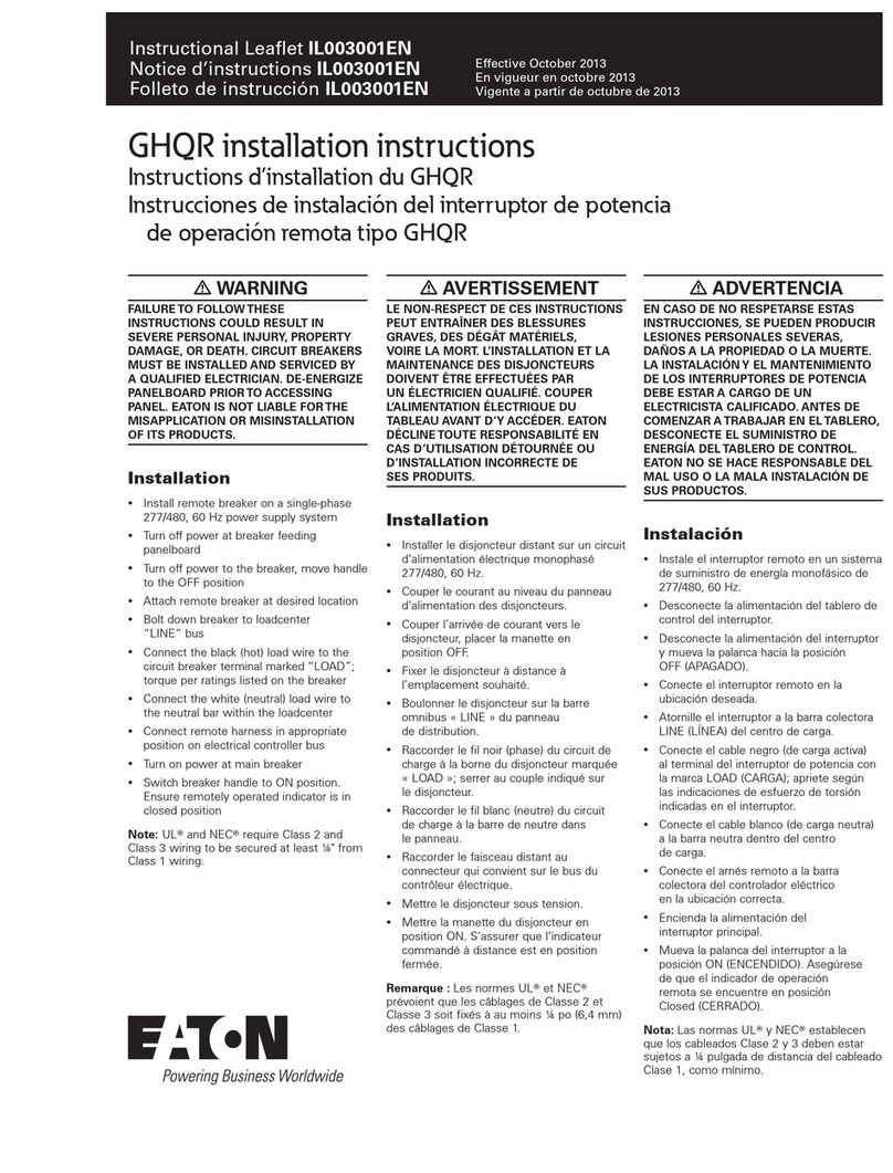 Eaton GHQR User manual