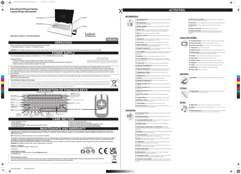 LEXIBOOK JC798i6 Series User manual