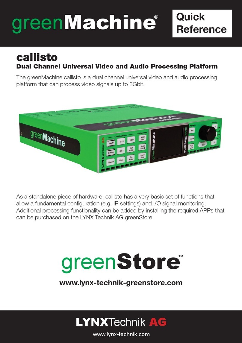 Lynx greenMachine callisto quick reference