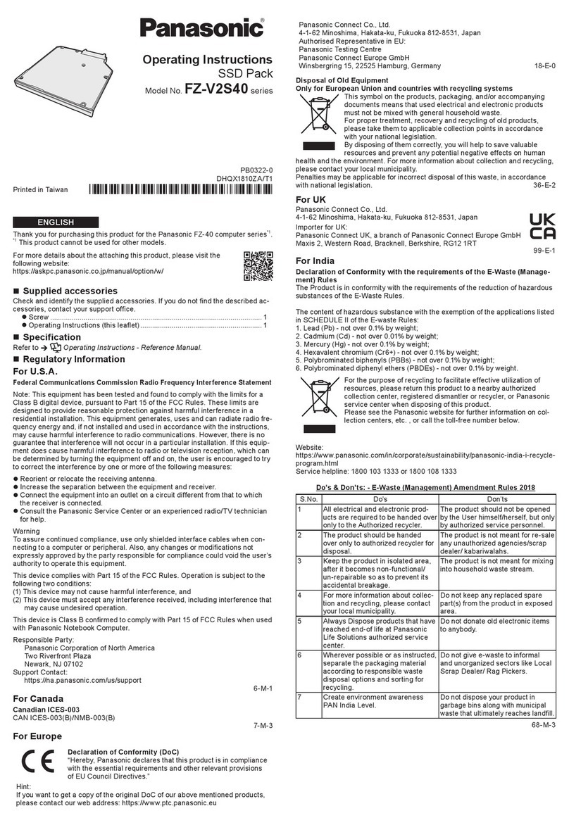 Panasonic FZ-V2S40 Series User manual