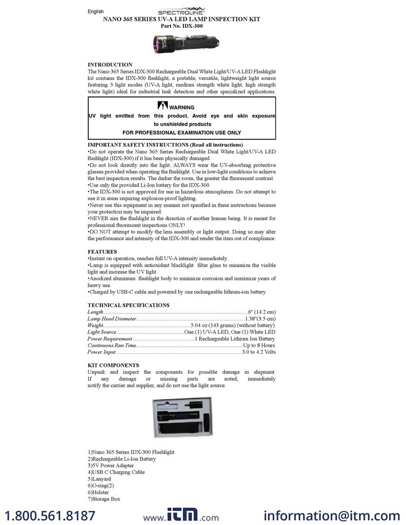 Spectroline NANO 365 Series quick start guide