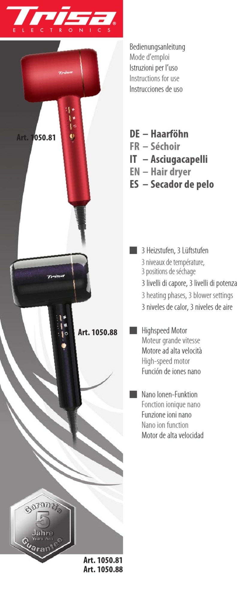 Trisa electronics 1050.81 Instructions for use
