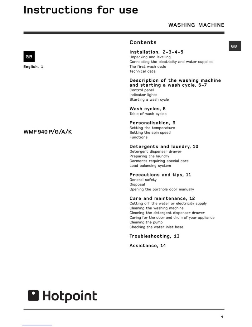 Hotpoint WMF 940 P User manual