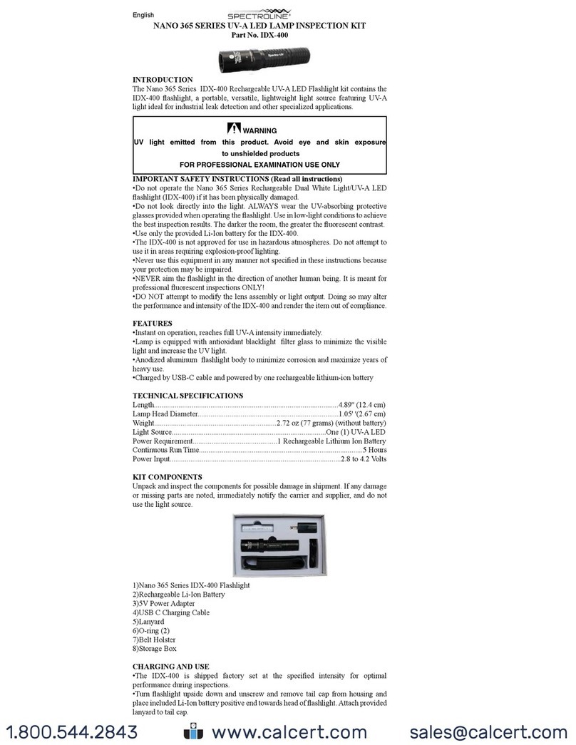 Spectroline NANO 365 Series User manual