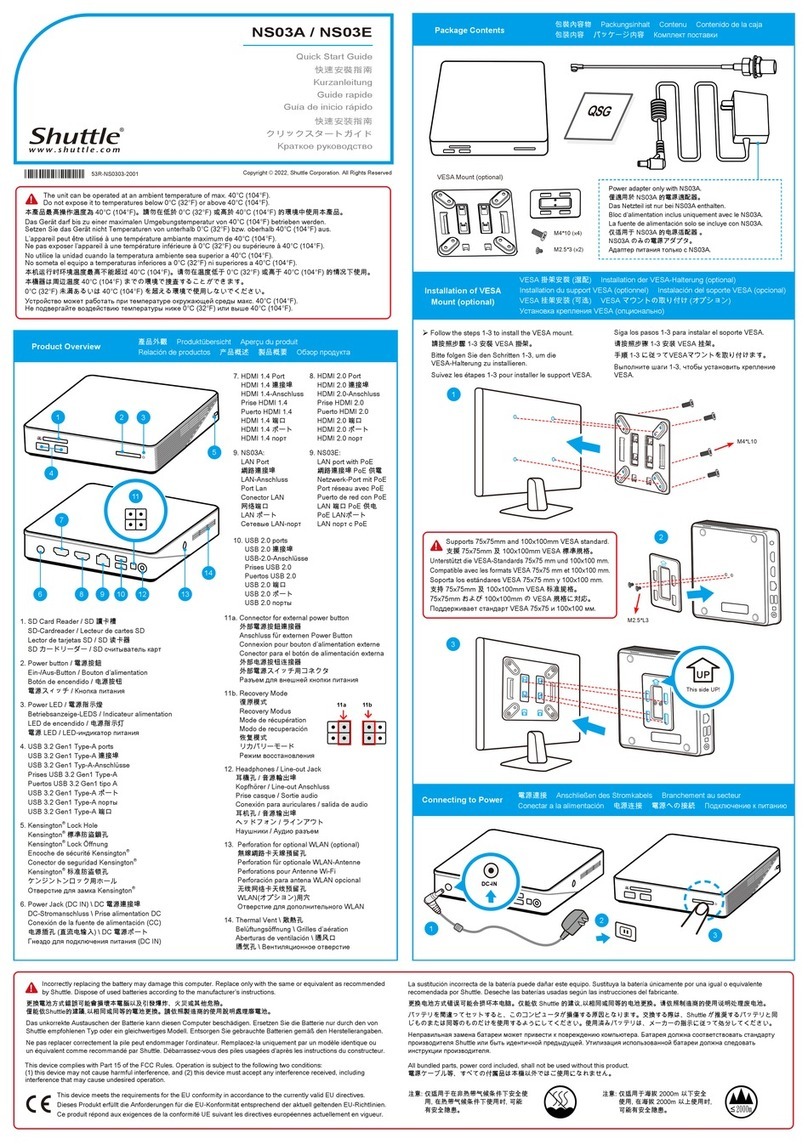 Shuttle NS03A User manual