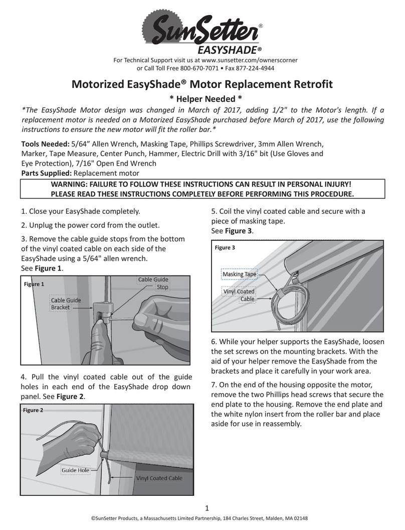 SunSetter Motorized EasyShade quick start guide