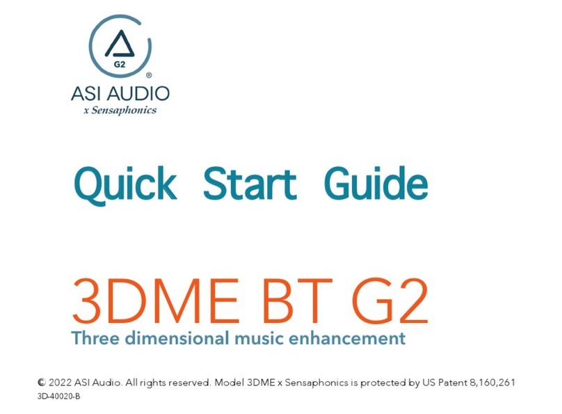 ASI Audio 3DME BT G2 quick start guide