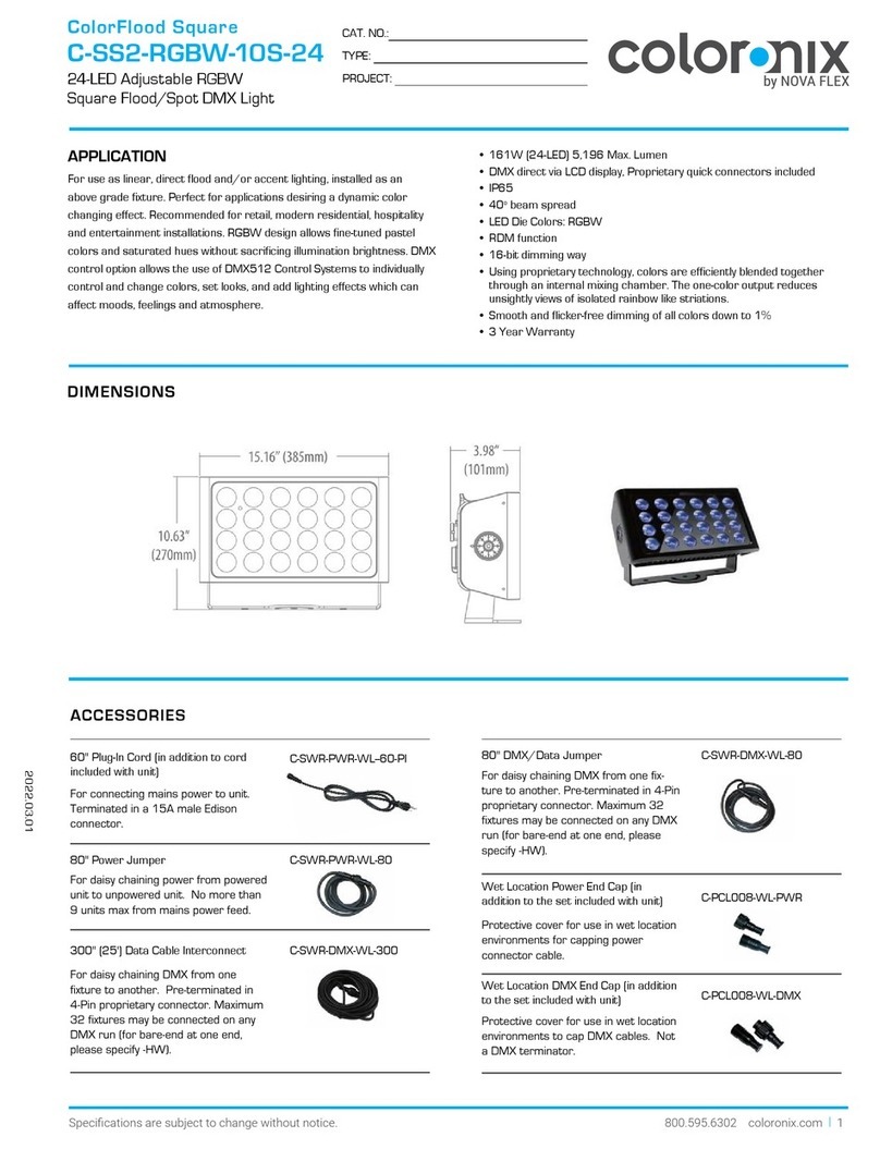 Coloronix ColorFlood Square C-SS2-RGBW-10S-24 manual