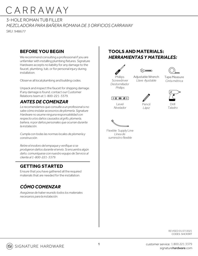 Signature Hardware CARRAWAY 948677 installation manual