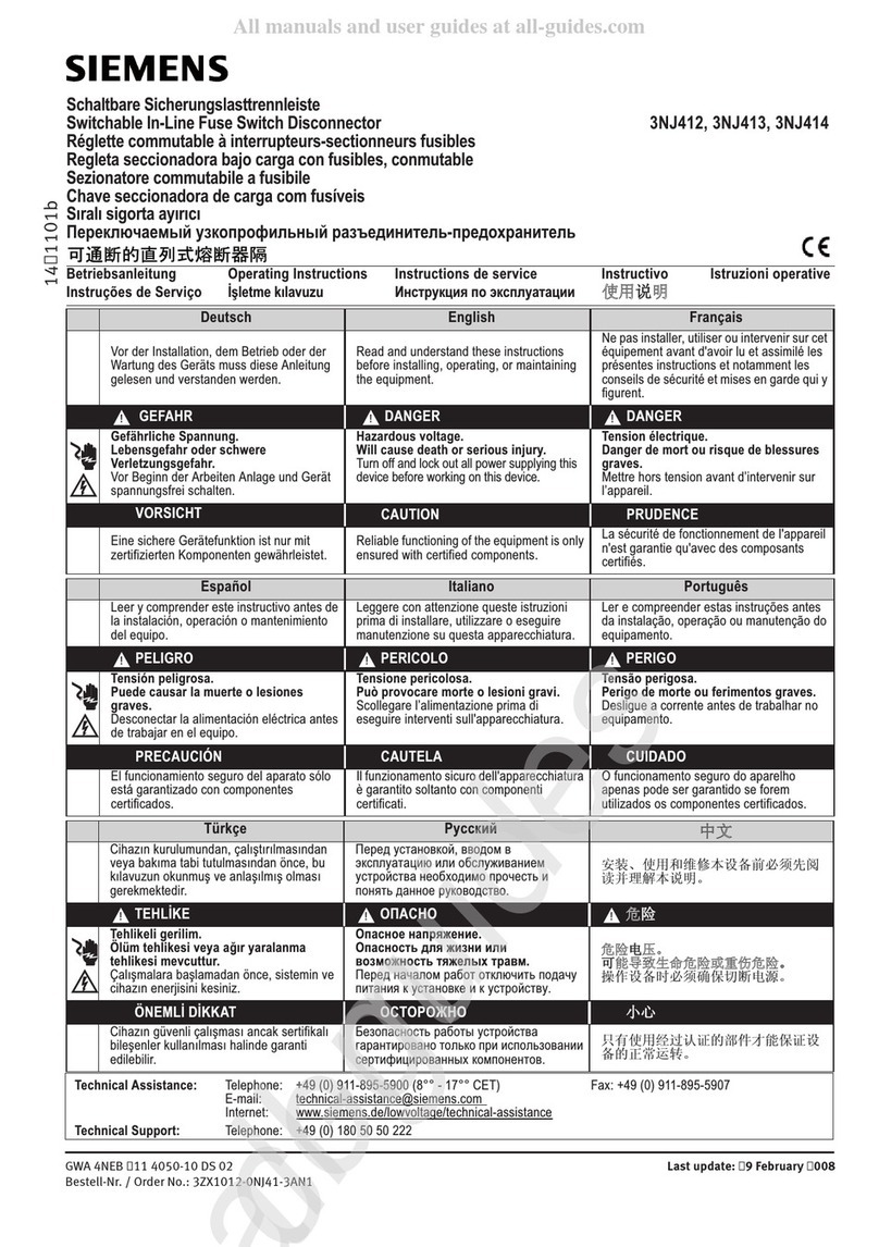 Siemens 3NJ-1-3B 01 Series User manual