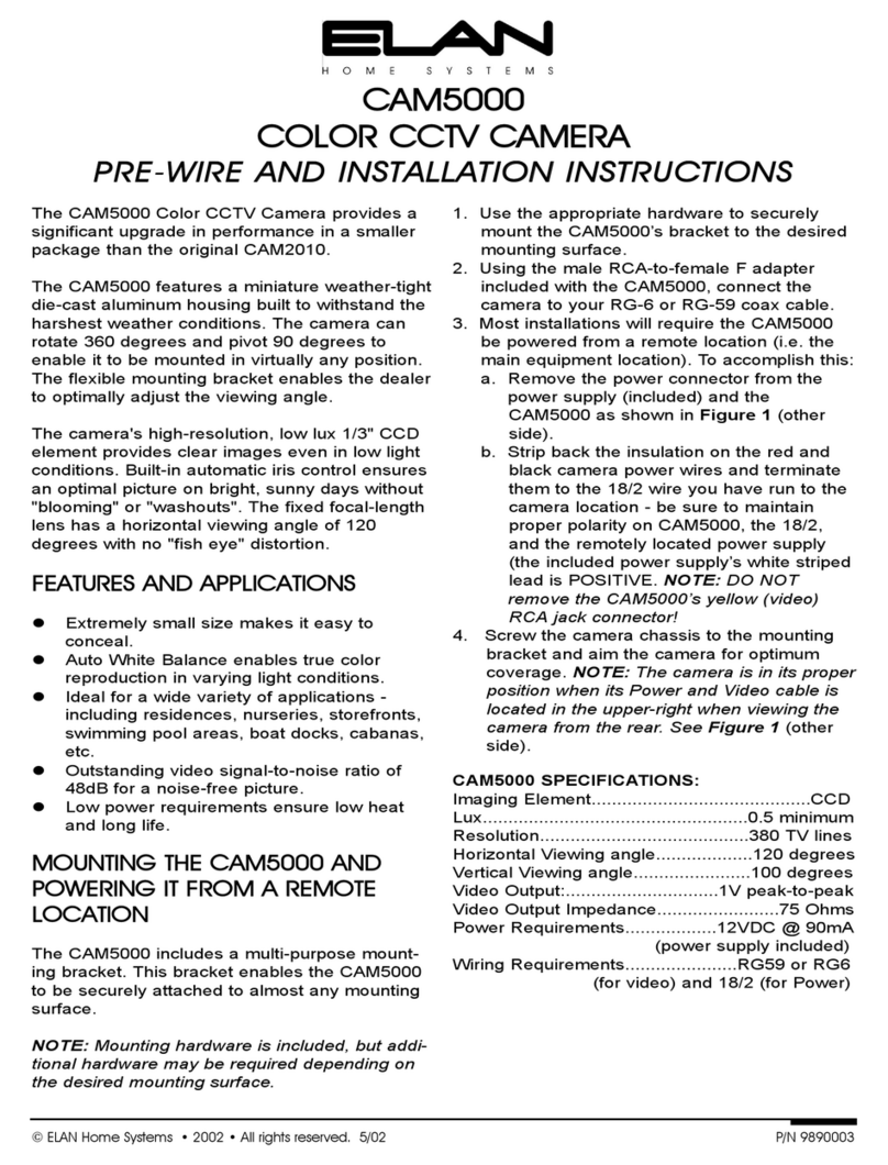 Elan CAM5000 installation instructions