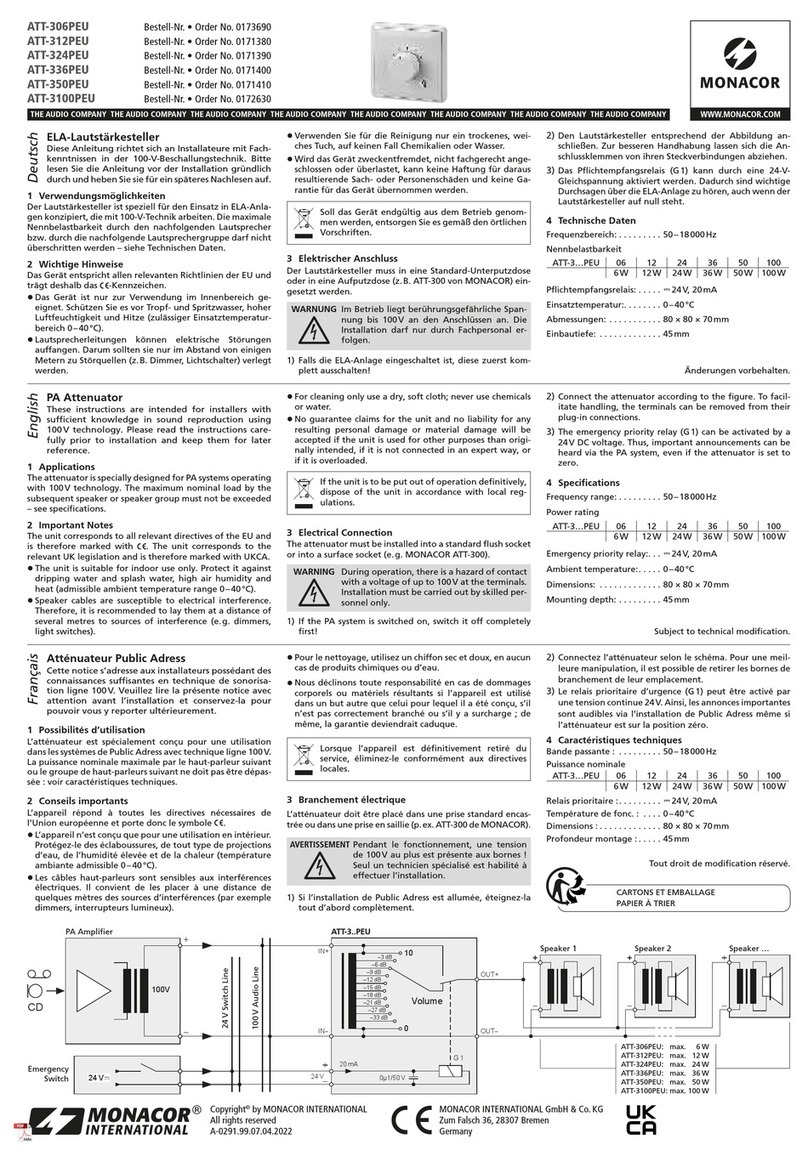 Monacor ATT-306PEU User manual