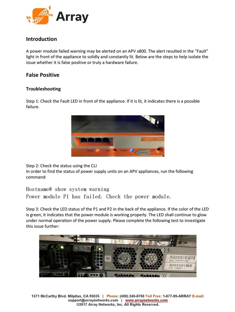 Array electronic APV 800 Series User manual