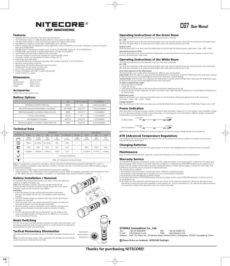 Nitecore CG7 user manual