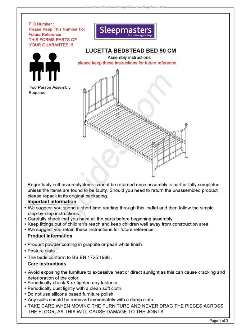 Sleepmasters LUCETTA BEDSTEAD Assembly instructions