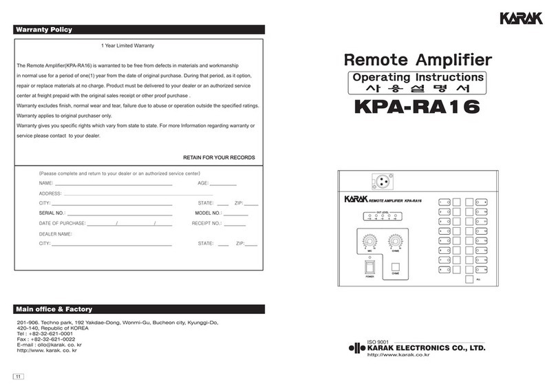 Karak Electronics KPA-RA16 User manual