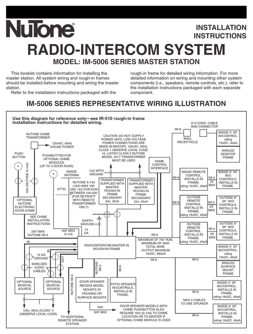 NuTone IM-5006 installation instructions