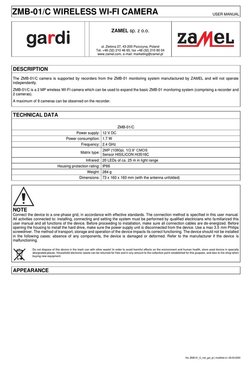 Zamel gardi ZMB-01/C User manual