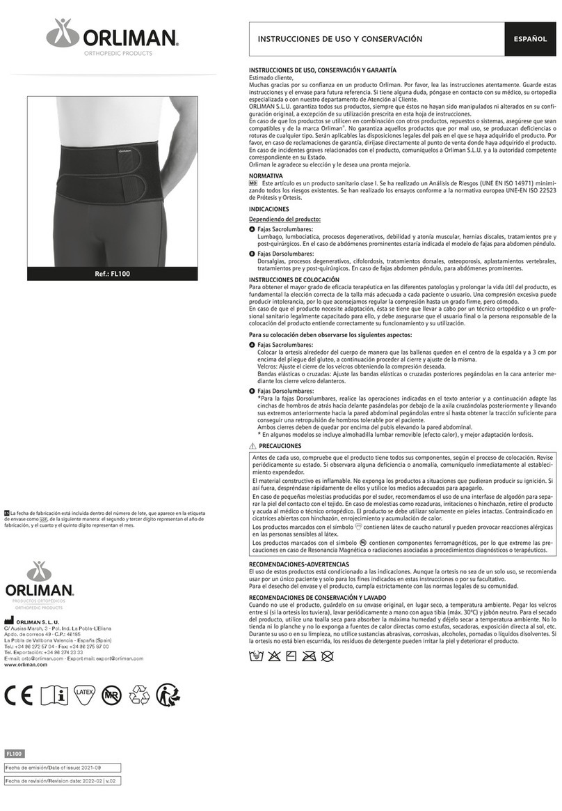 Orliman FL100 Use and maintenance instructions