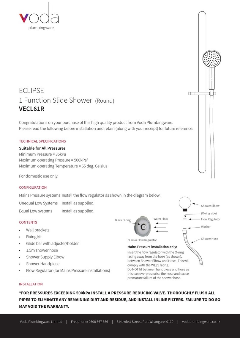 Voda Plumbingware ECLIPSE VECL61R quick start guide