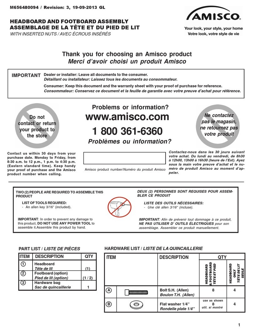 Amisco Urban Uptown Regular Footboard Bed User manual