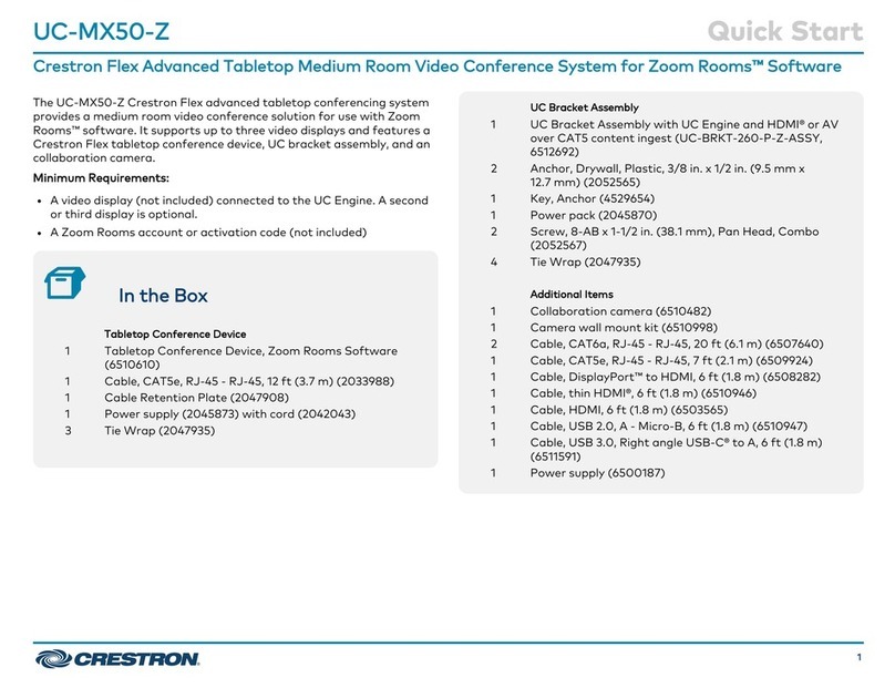 Crestron UC-MX50-Z User manual