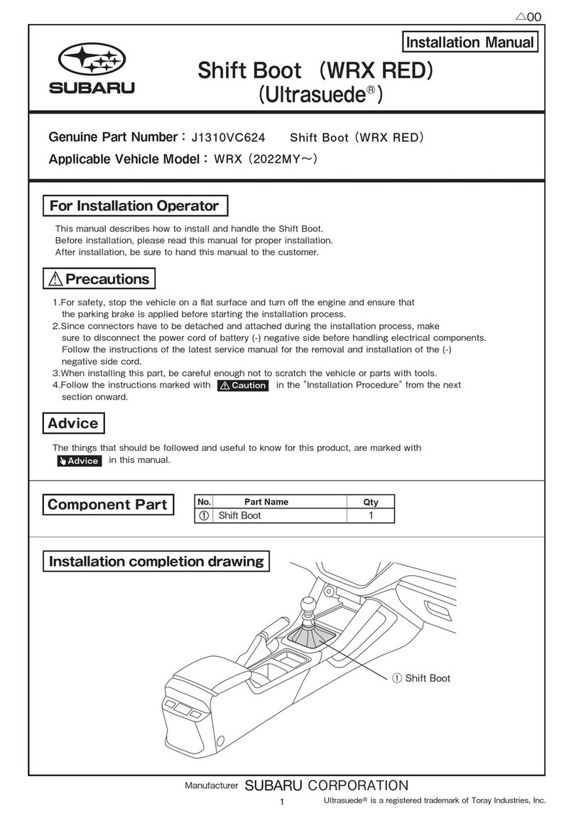 Subaru Ultrasuede Shift Boot (WRX RED) installation manual