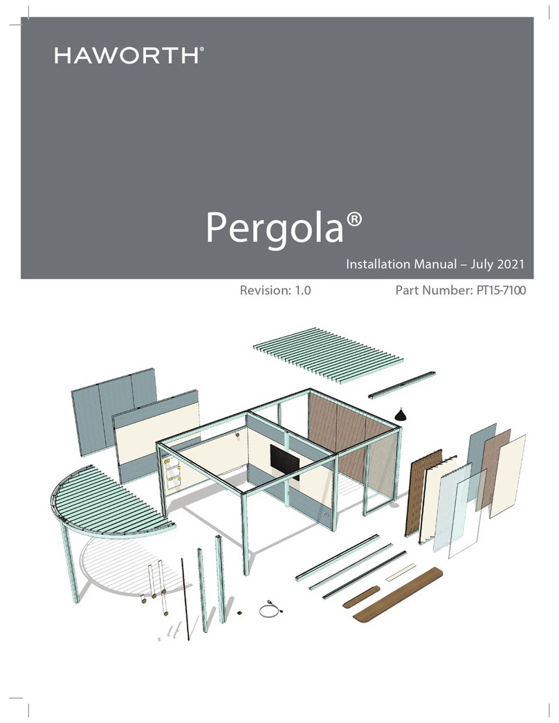 Haworth Pergola PT15-7100 installation manual Haworth Pergola PT15-7100 installation manual
