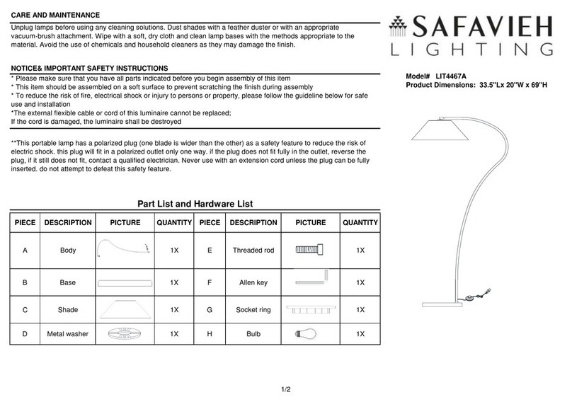 Safavieh LIT4467A quick start guide