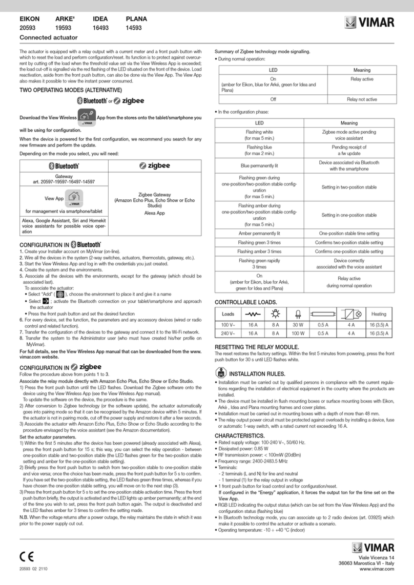 Vimar EIKON 20593 User manual