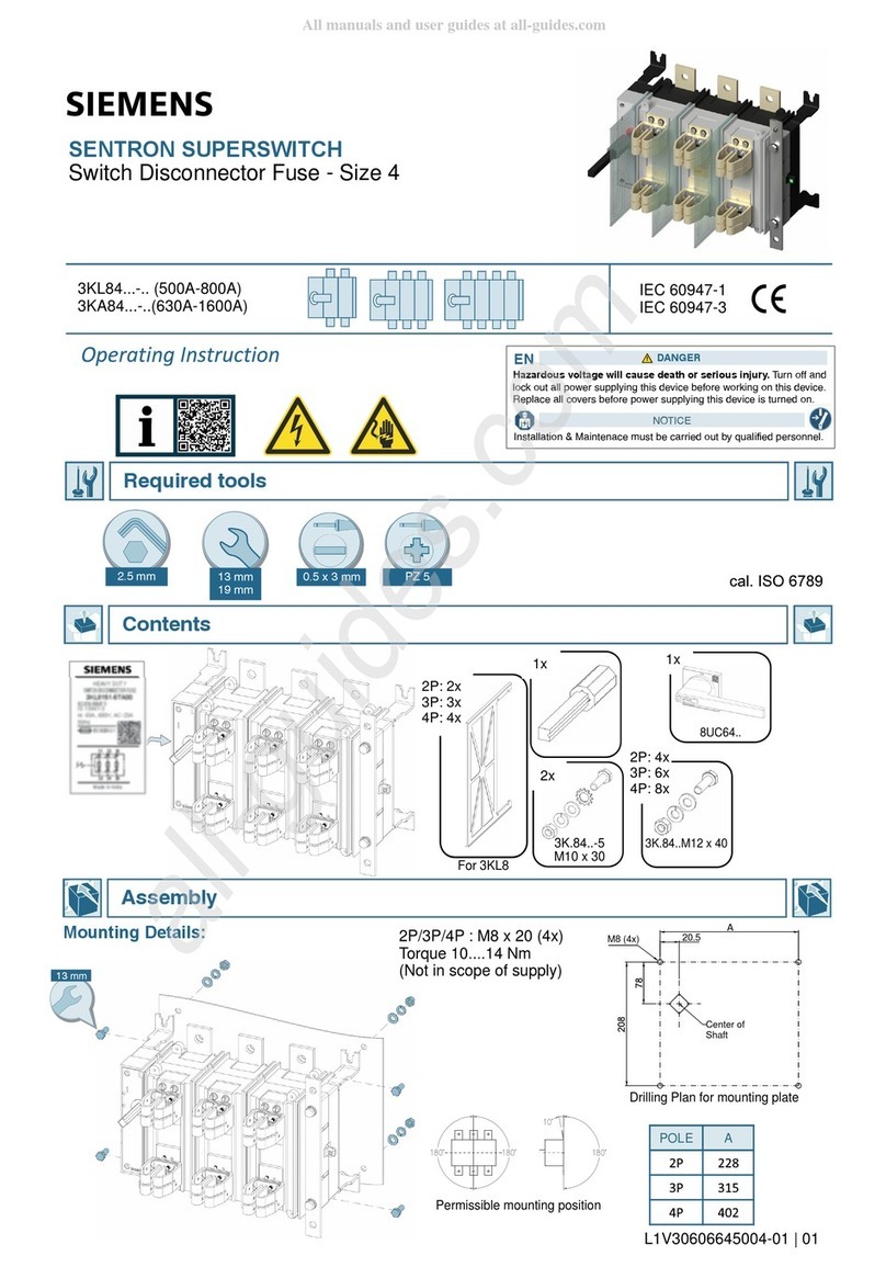 Siemens SENTRON SUPERSWITCH 3KL84 Series User manual