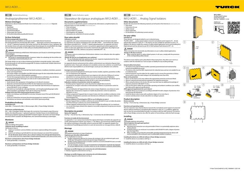 turck M12-AO01 Series quick start guide